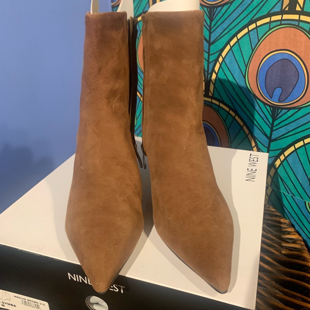 Nine West SYMBA Tan Suede Heeled Boots